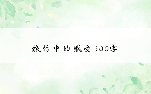 旅行中的感受300字